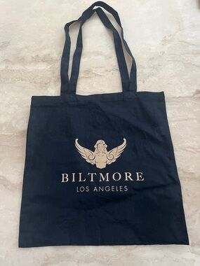 Biltmore Los Angeles Black Tote Bag with Gold Logo 14 3/4”x15”